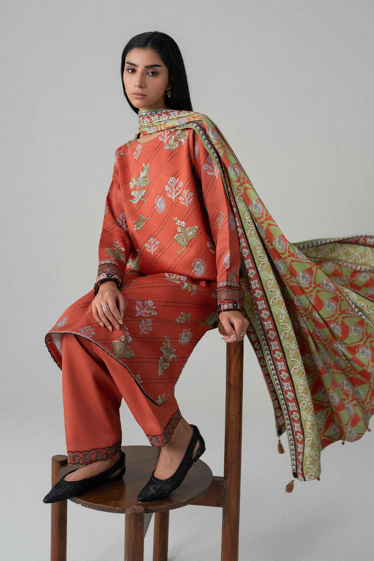 3 Piece - Printed Embroidered Suit - U3PE-NISHA26WV1-48 for Women - Unstitched Collection | Nishat | Shop Online