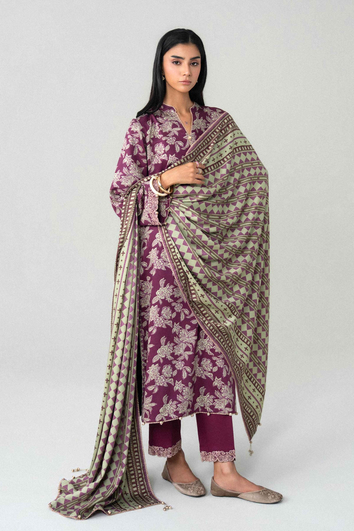 3 Piece - Printed Embroidered Suit - U3PE-NISHA26WV1-50 for Women - Unstitched Collection | Nishat | Shop Online