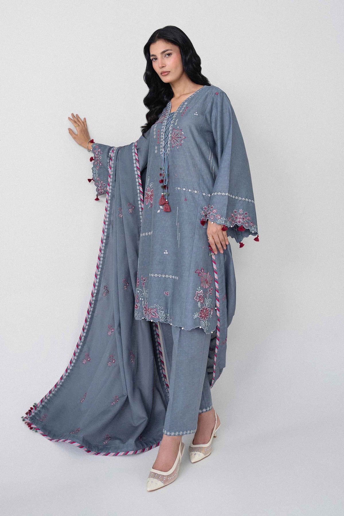 3 Piece - Embroidered Suit - U3PE-NISHA26WV1-51 for Women - Unstitched Collection | Nishat | Shop Online