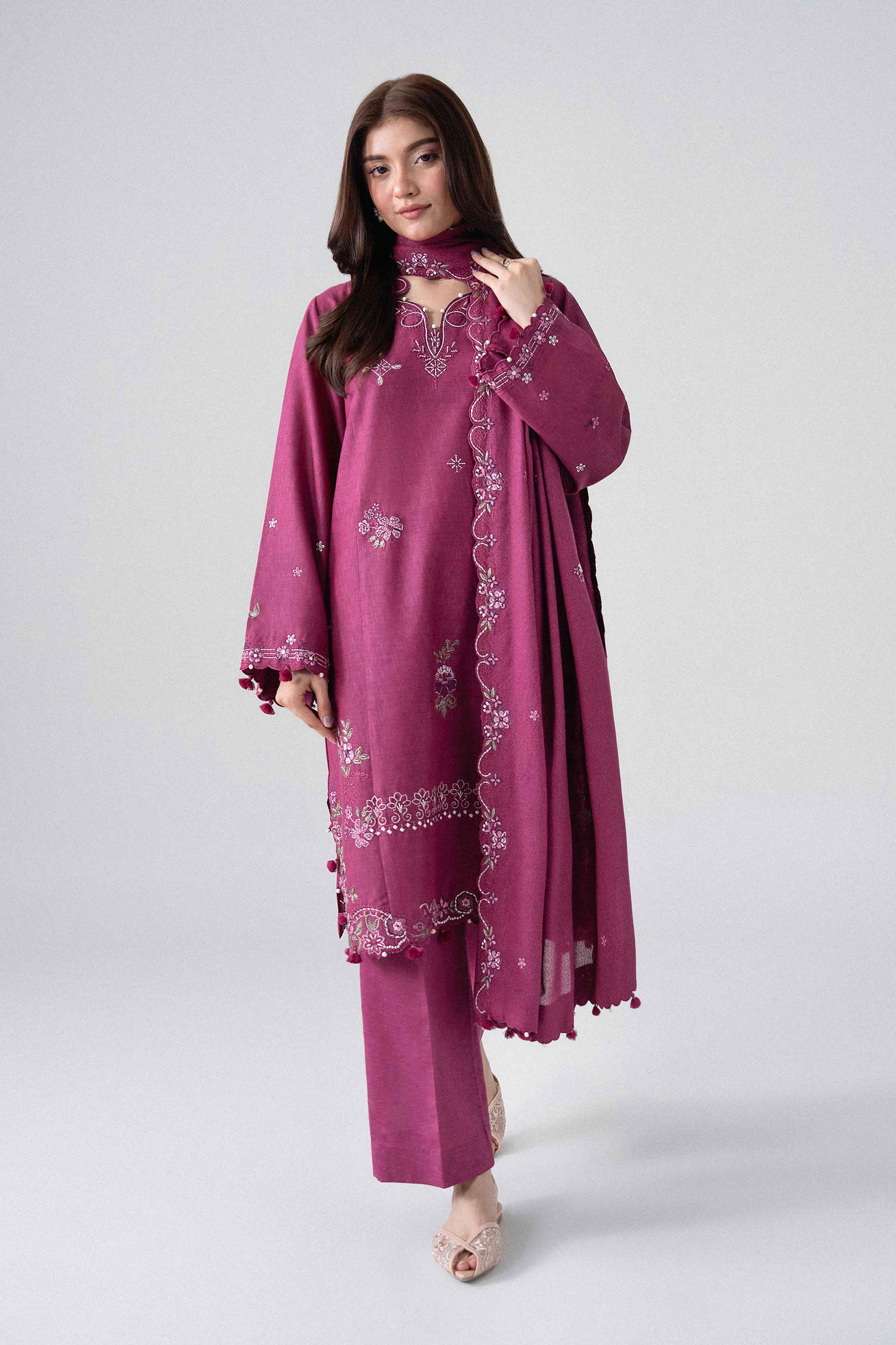 3 Piece - Embroidered Suit - U3PE-NISHA26WV1-52 for Women - Unstitched Collection | Nishat | Shop Online