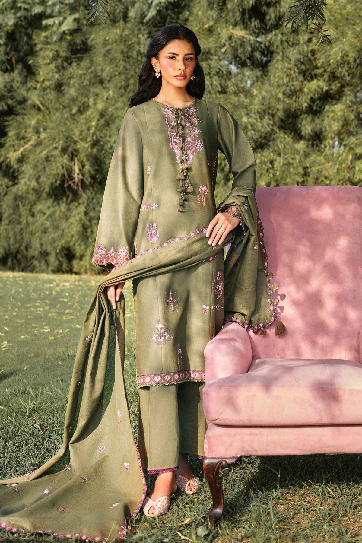 3 Piece - Embroidered Suit - U3PE-NISHA26WV1-53 for Women - Unstitched Collection | Nishat | Shop Online
