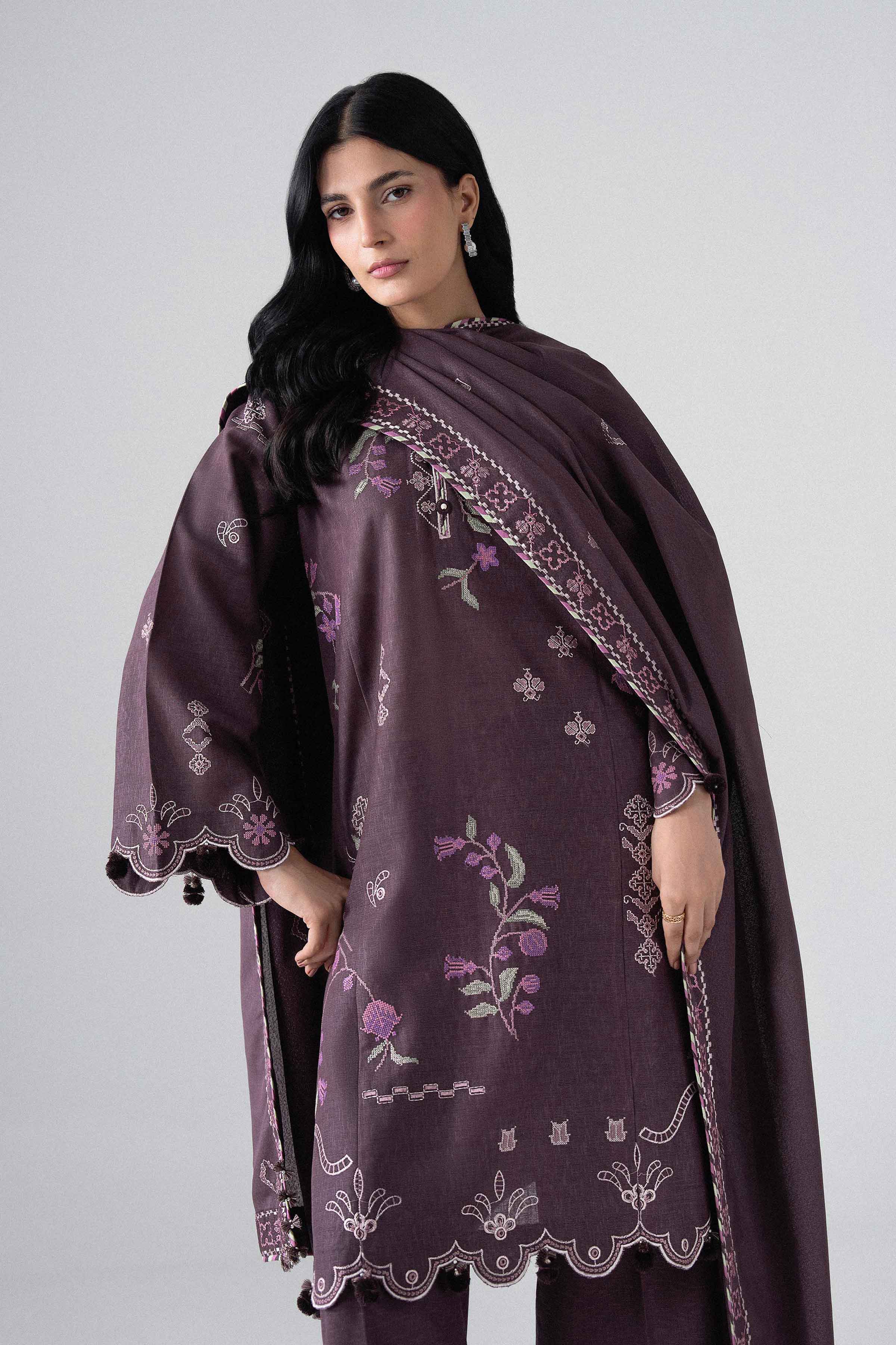 3 Piece - Embroidered Suit - U3PE-NISHA26WV1-54 for Women - Unstitched Collection | Nishat | Shop Online