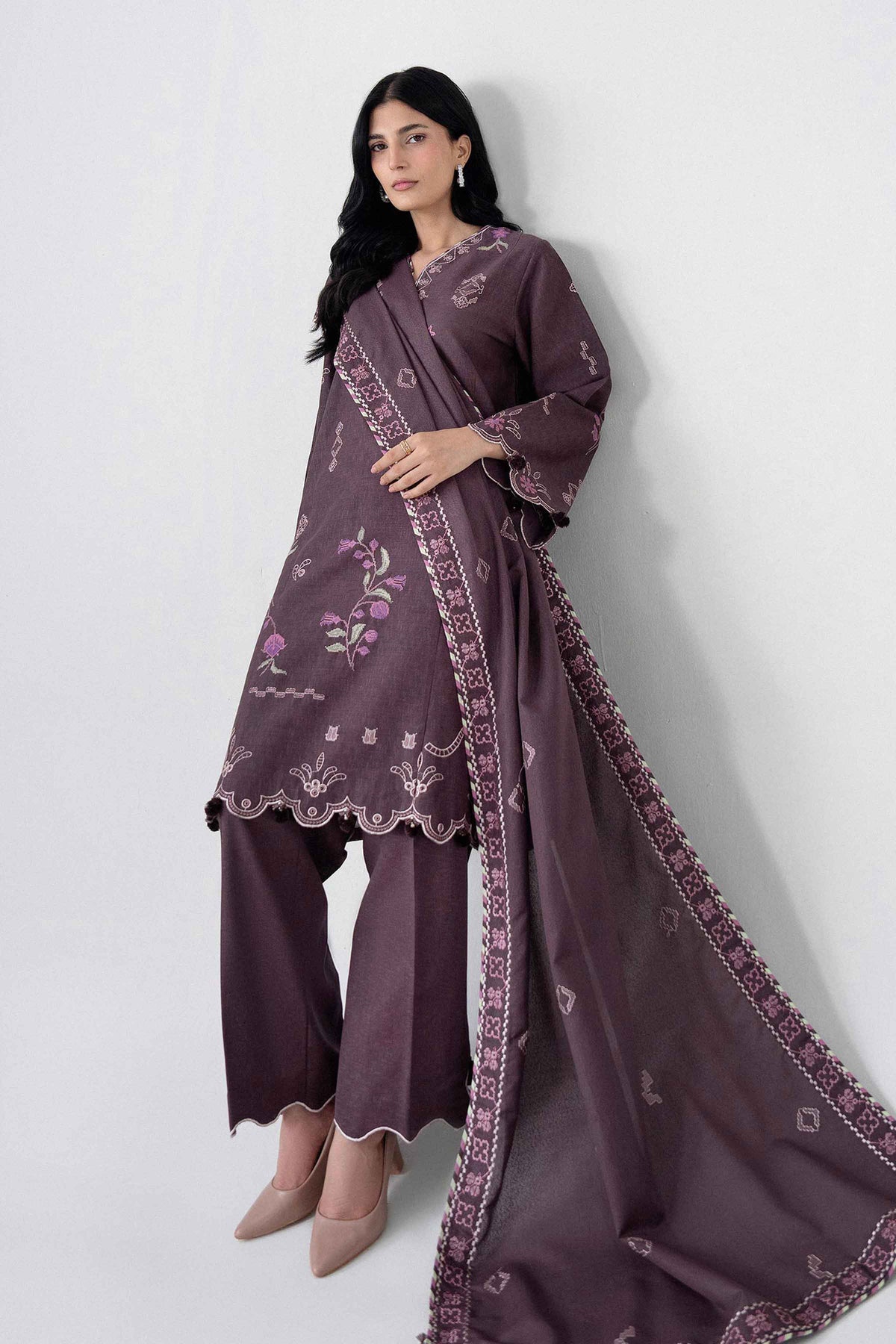 3 Piece - Embroidered Suit - U3PE-NISHA26WV1-54 for Women - Unstitched Collection | Nishat | Shop Online