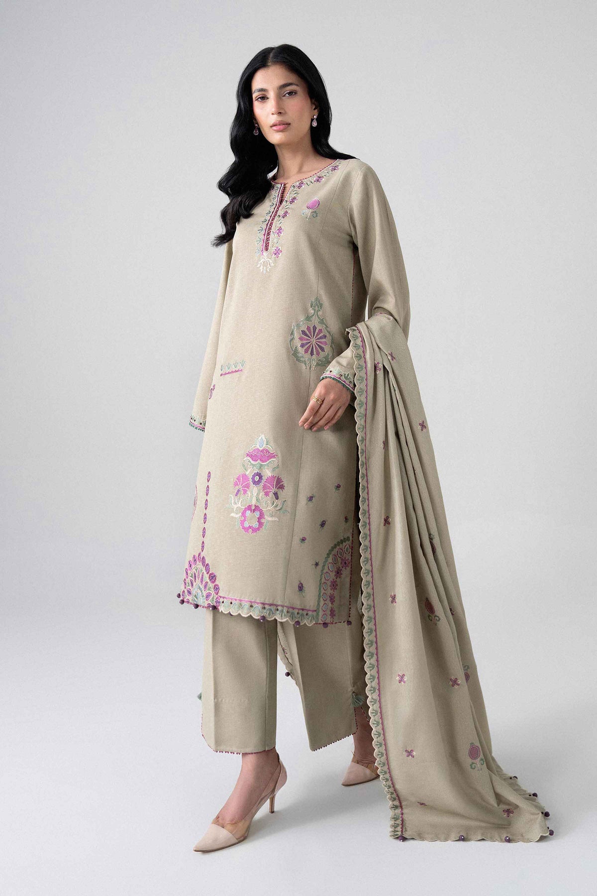 3 Piece - Embroidered Suit - U3PE-NISHA26WV1-55 for Women - Unstitched Collection | Nishat | Shop Online