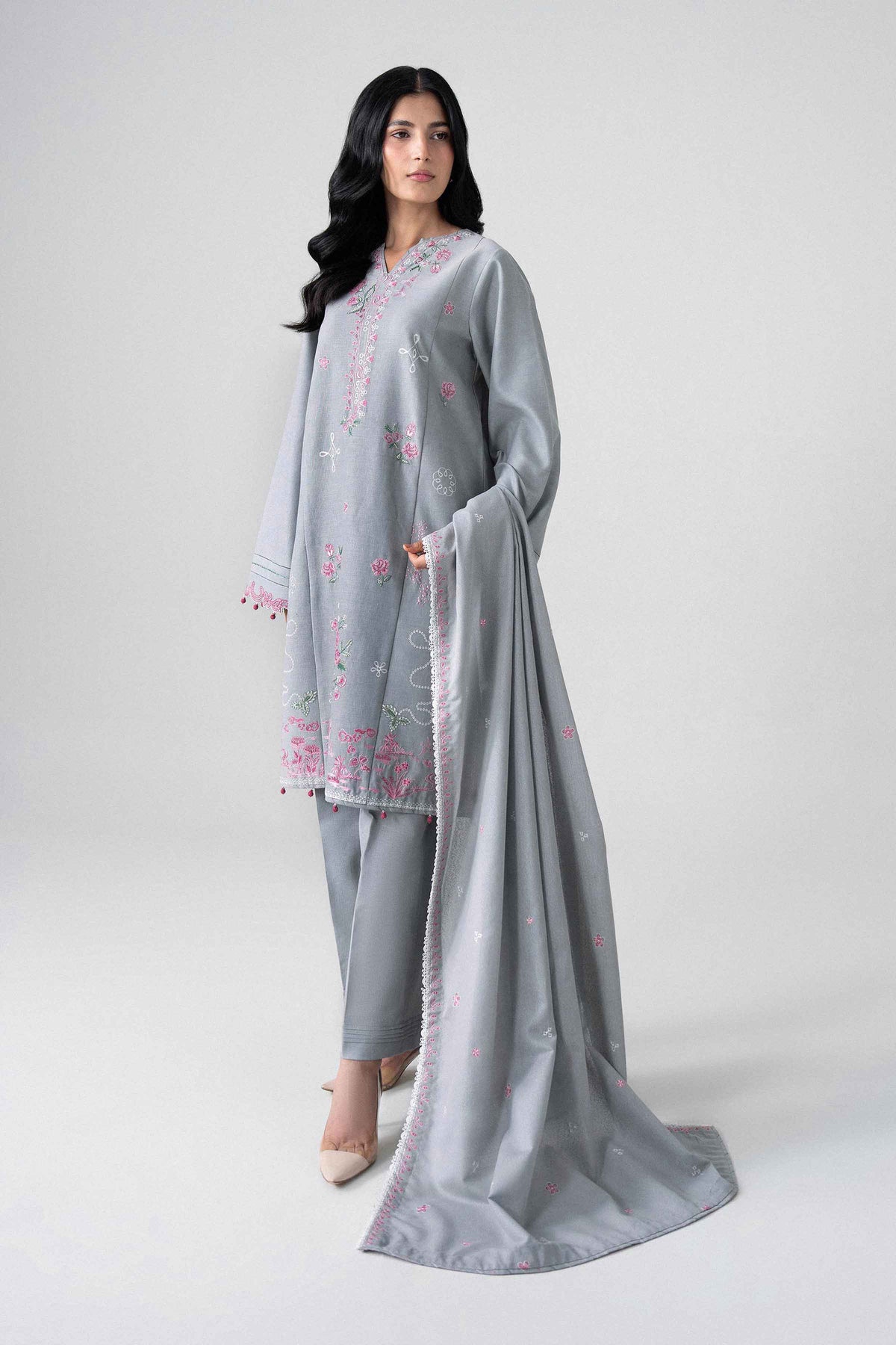 3 Piece - Embroidered Suit - U3PE-NISHA26WV1-56 for Women - Unstitched Collection | Nishat | Shop Online