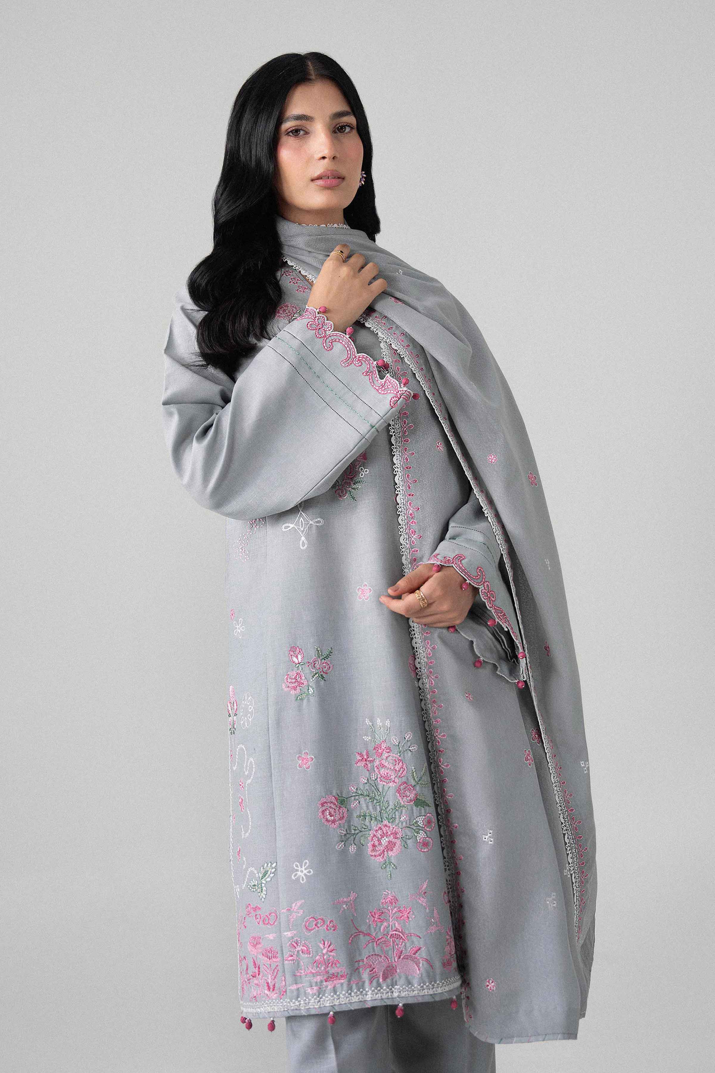 3 Piece - Embroidered Suit - U3PE-NISHA26WV1-56 for Women - Unstitched Collection | Nishat | Shop Online