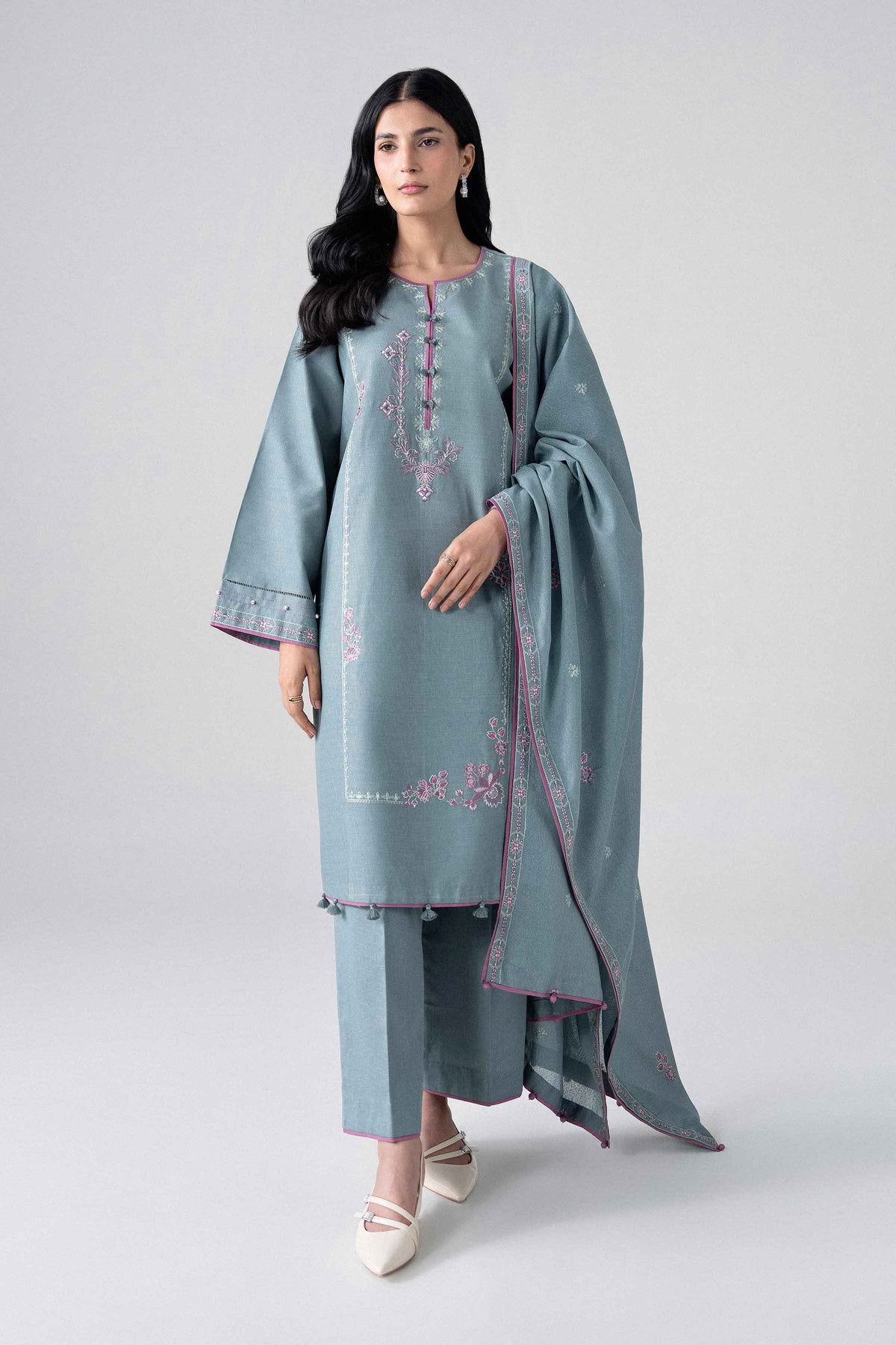 3 Piece - Embroidered Suit - U3PE-NISHA26WV1-57 for Women - Unstitched Collection | Nishat | Shop Online