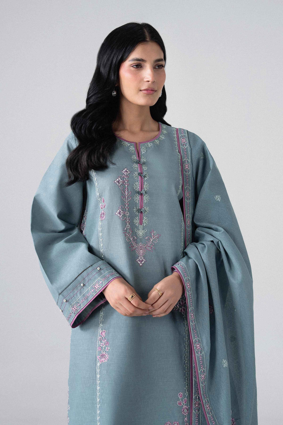 3 Piece - Embroidered Suit - U3PE-NISHA26WV1-57 for Women - Unstitched Collection | Nishat | Shop Online