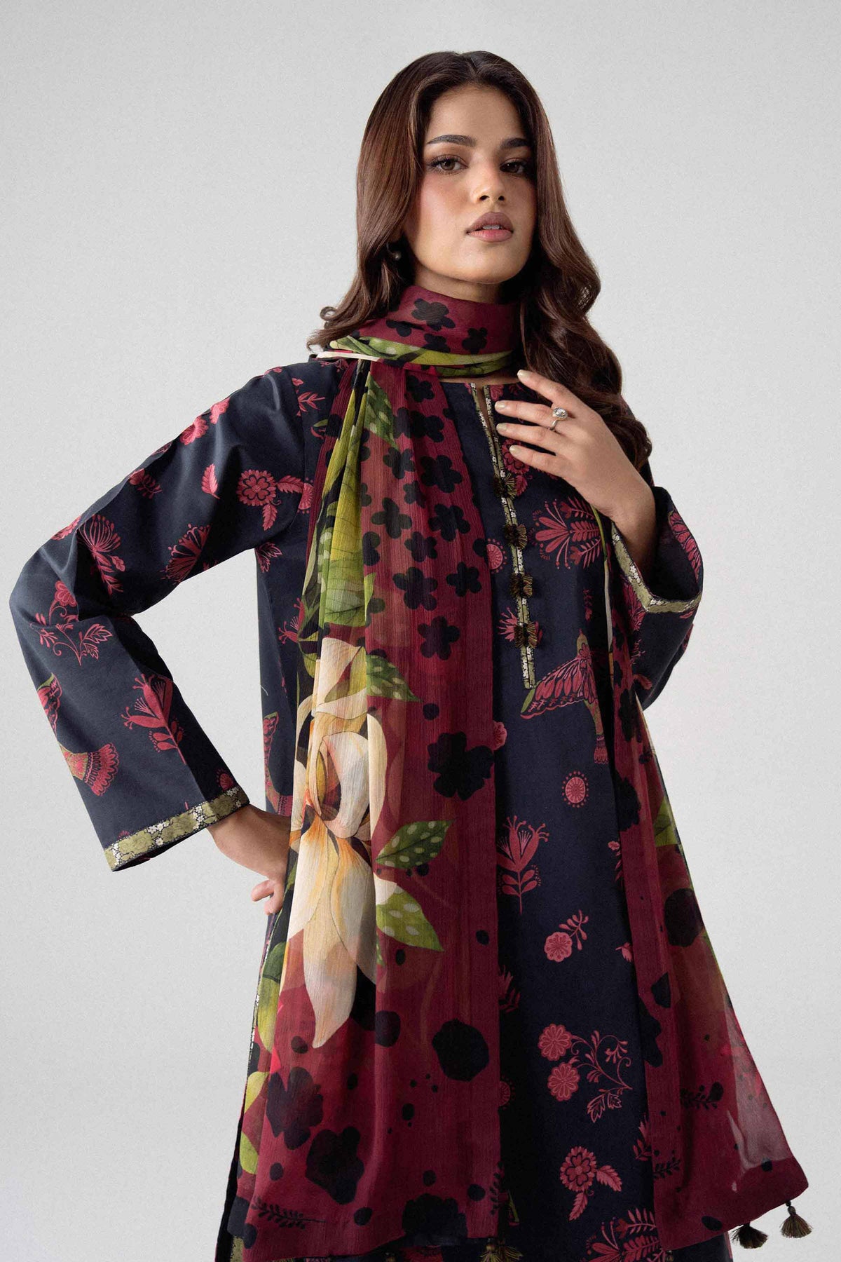 3 Piece - Digital Printed Embroidered Suit - U3PE-NISHA26WV1-66 for Women - Unstitched Collection | Nishat | Shop Online