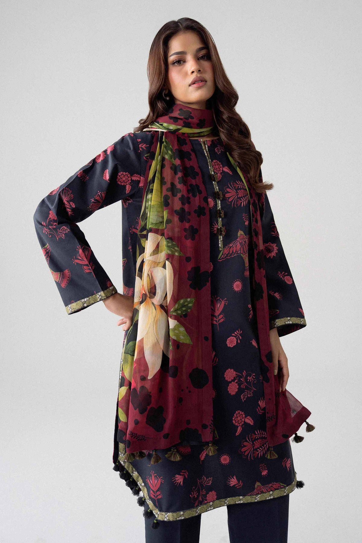 3 Piece - Digital Printed Embroidered Suit - U3PE-NISHA26WV1-66 for Women - Unstitched Collection | Nishat | Shop Online