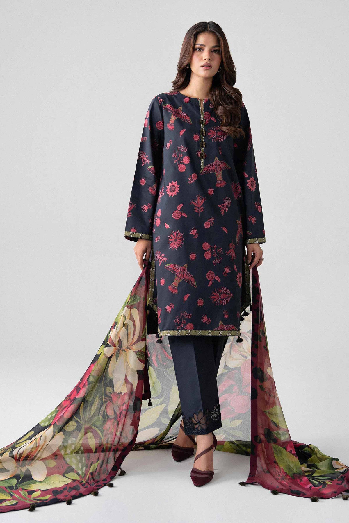 3 Piece - Digital Printed Embroidered Suit - U3PE-NISHA26WV1-66 for Women - Unstitched Collection | Nishat | Shop Online