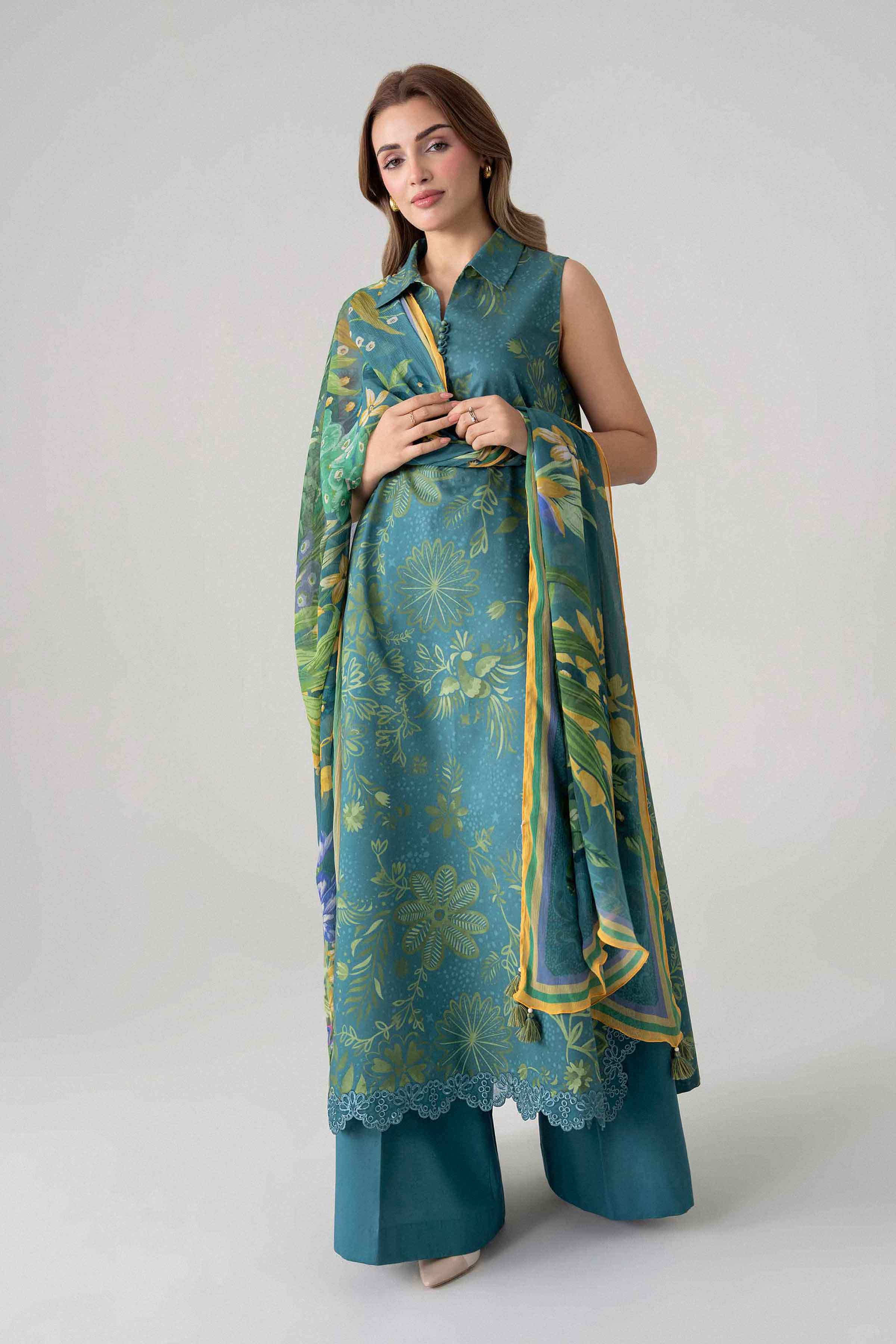 3 Piece - Digital Printed Embroidered Suit - U3PE-NISHA26WV1-67 for Women - Unstitched Collection | Nishat | Shop Online