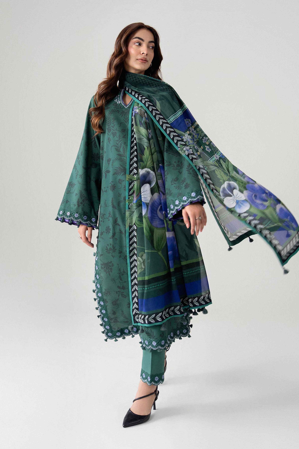 3 Piece - Digital Printed Embroidered Suit - U3PE-NISHA26WV1-69 for Women - Unstitched Collection | Nishat | Shop Online