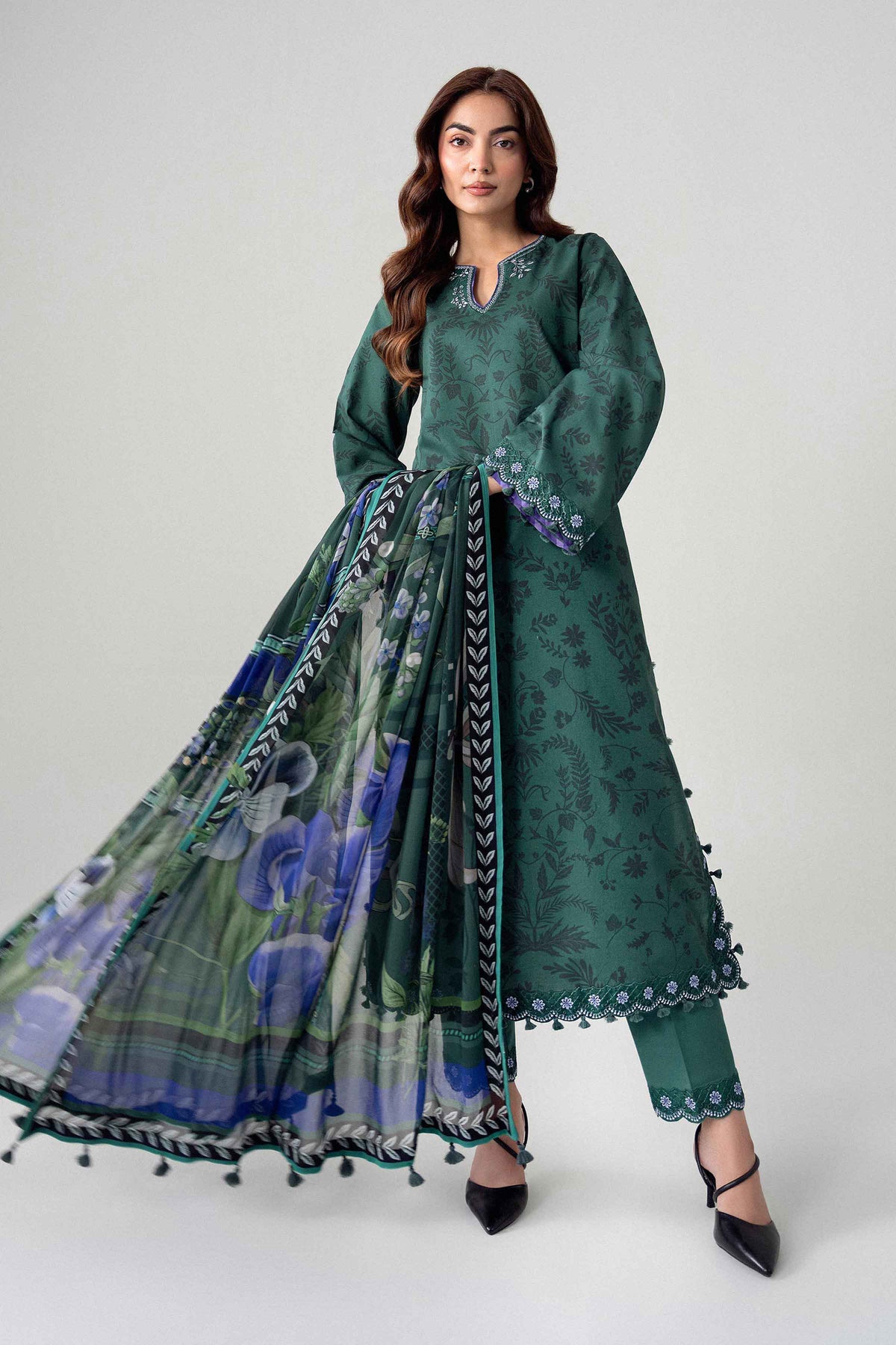 3 Piece - Digital Printed Embroidered Suit - U3PE-NISHA26WV1-69 for Women - Unstitched Collection | Nishat | Shop Online