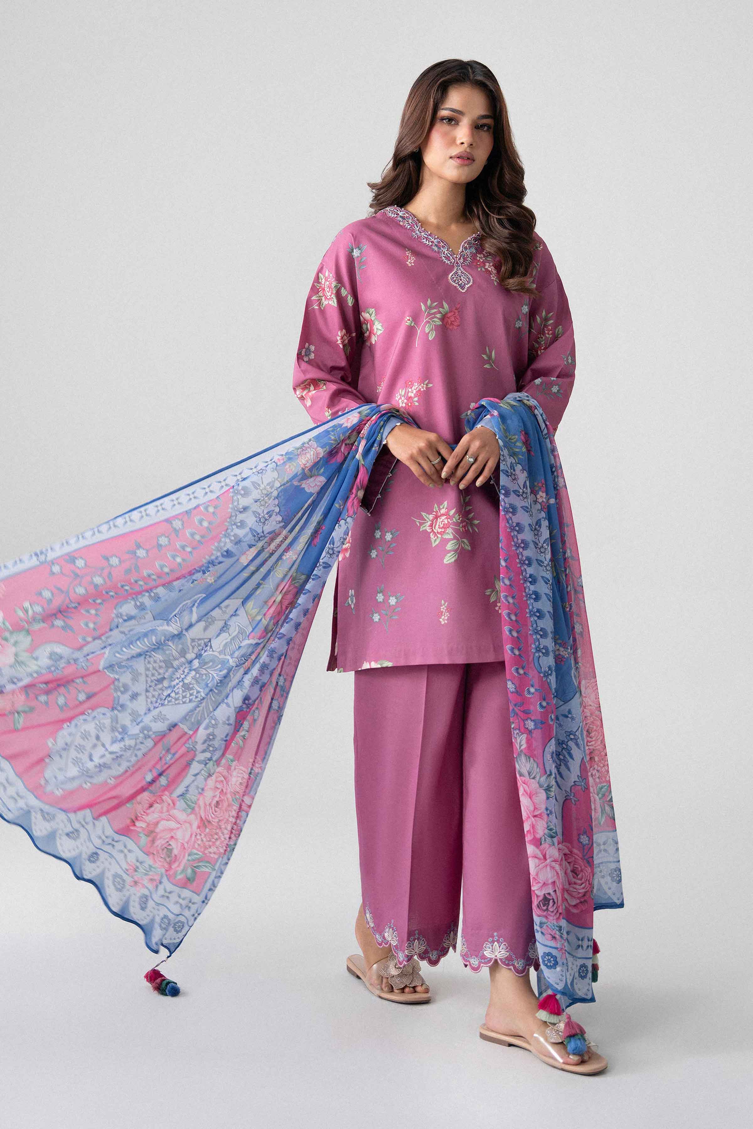 3 Piece - Digital Printed Embroidered Suit - U3PE-NISHA26WV1-72 for Women - Unstitched Collection | Nishat | Shop Online