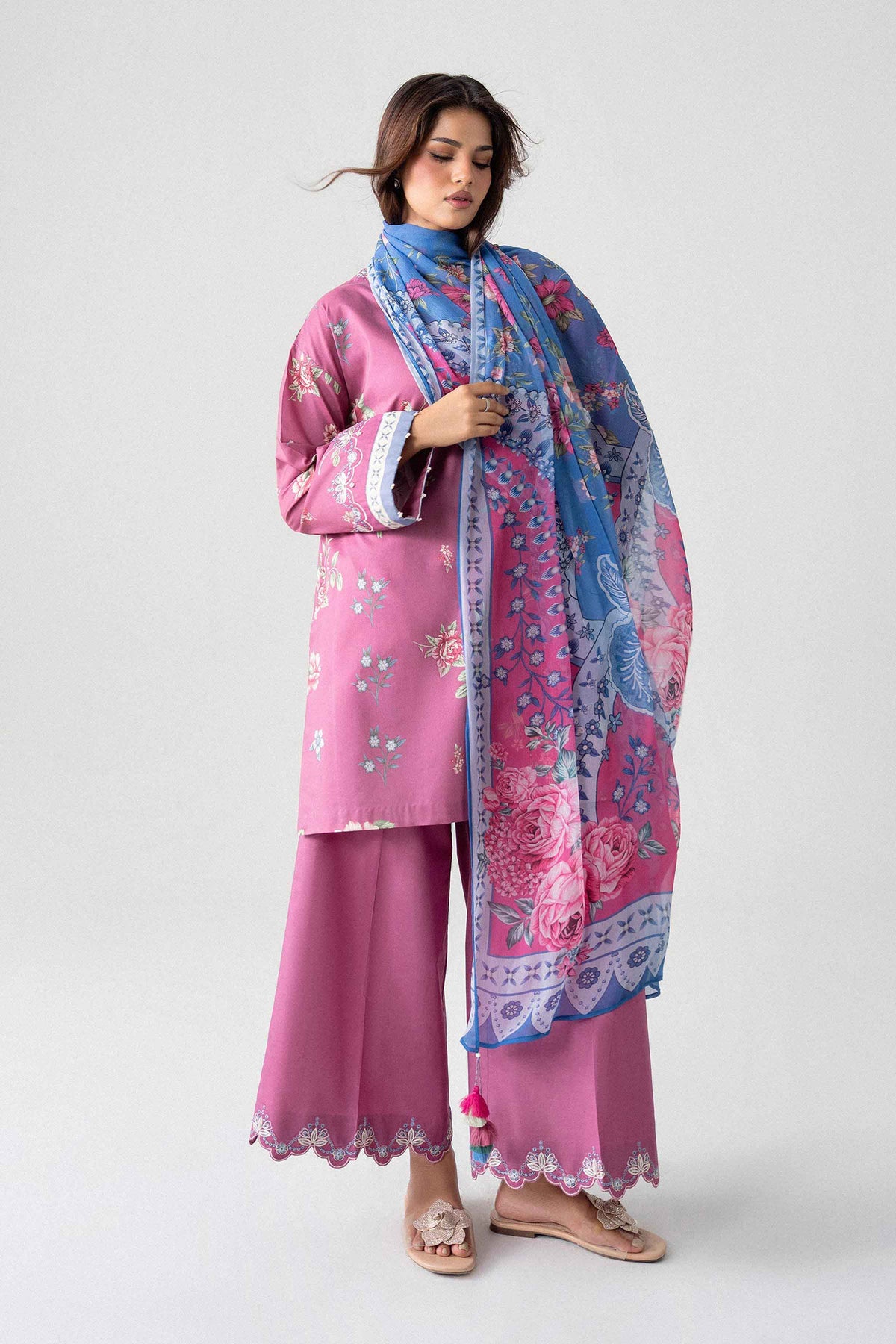 3 Piece - Digital Printed Embroidered Suit - U3PE-NISHA26WV1-72 for Women - Unstitched Collection | Nishat | Shop Online