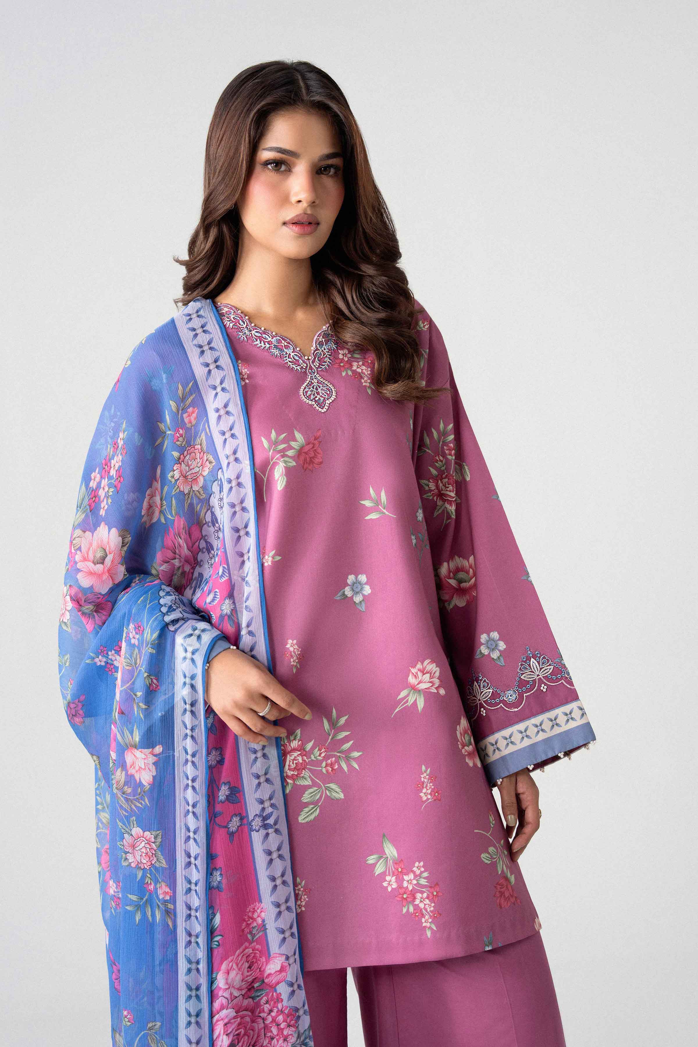 3 Piece - Digital Printed Embroidered Suit - U3PE-NISHA26WV1-72 for Women - Unstitched Collection | Nishat | Shop Online