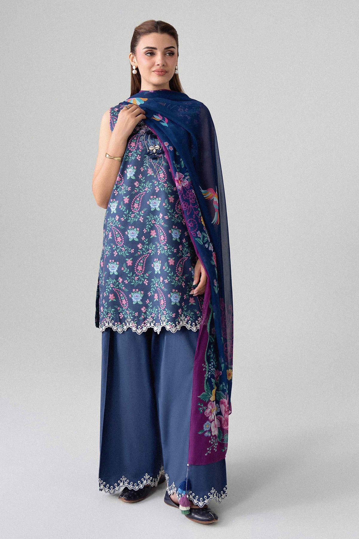 3 Piece - Digital Printed Embroidered Suit - U3PE-NISHA26WV1-73 for Women - Unstitched Collection | Nishat | Shop Online