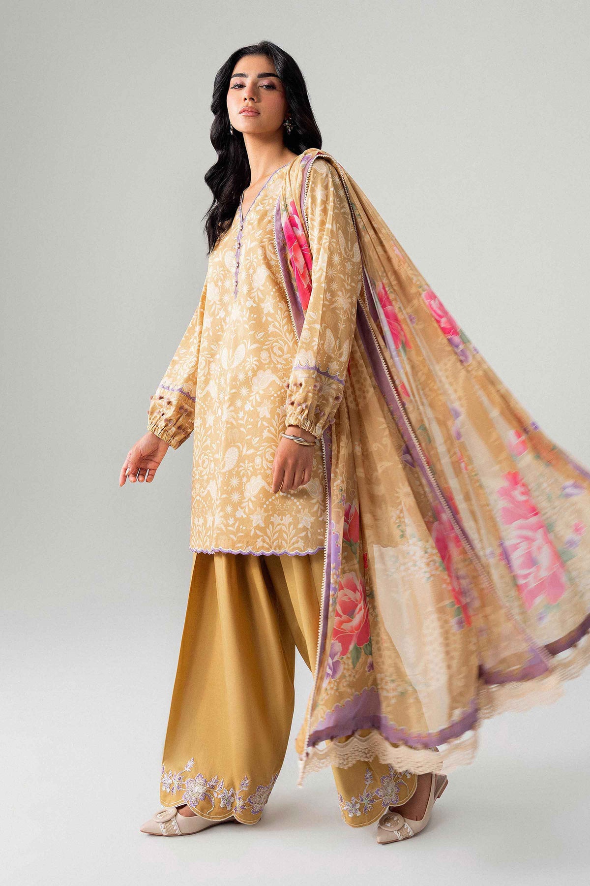 3 Piece - Digital Printed Embroidered Suit - U3PE-NISHA26WV1-74 for Women - Unstitched Collection | Nishat | Shop Online