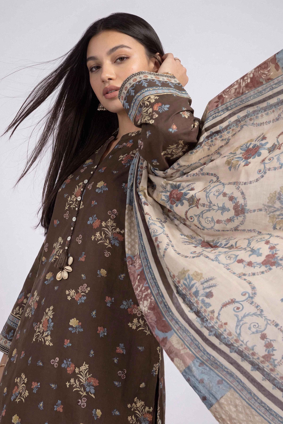 3 Piece - Printed Embroidered Suit - U3PE-NISHA26WV1-77