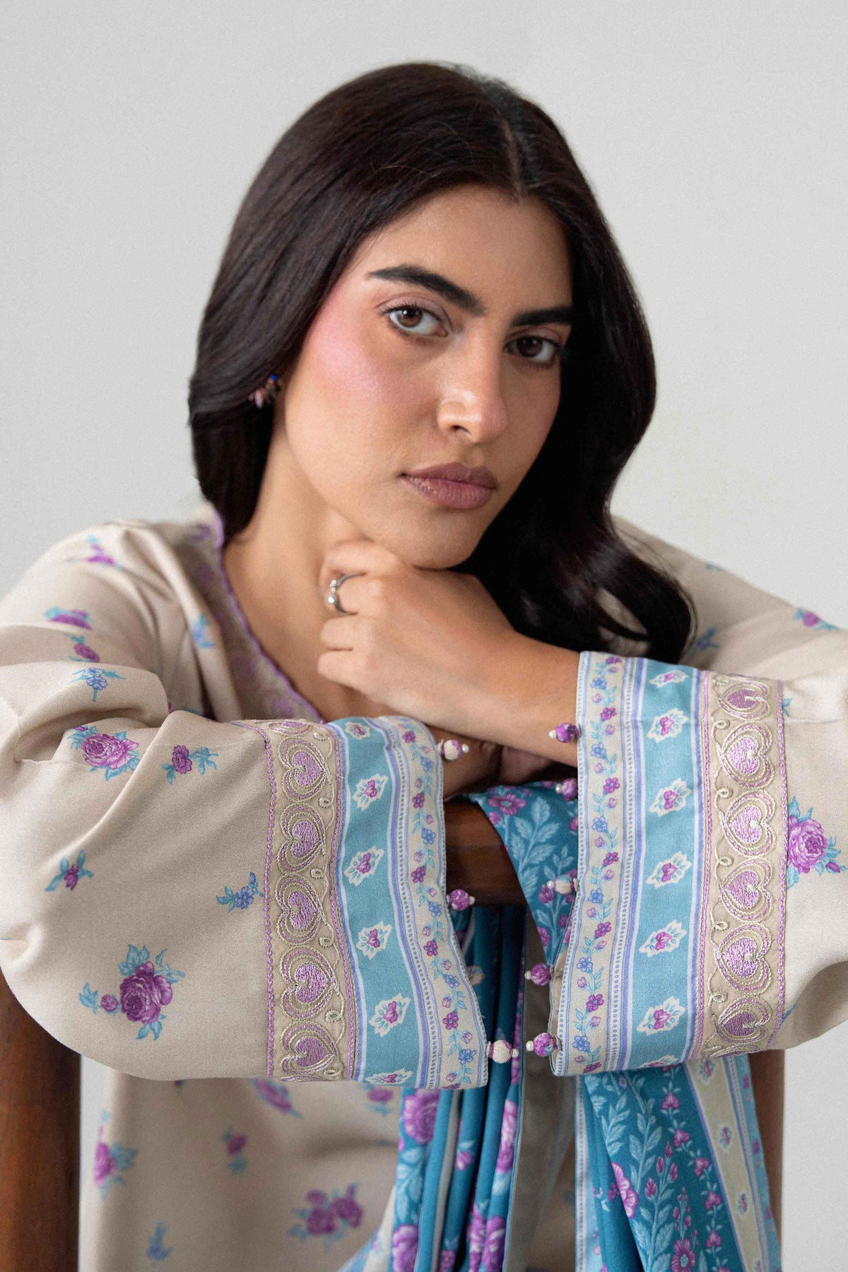 3 Piece - Printed Embroidered Suit - U3PE-NISHA26WV1-78