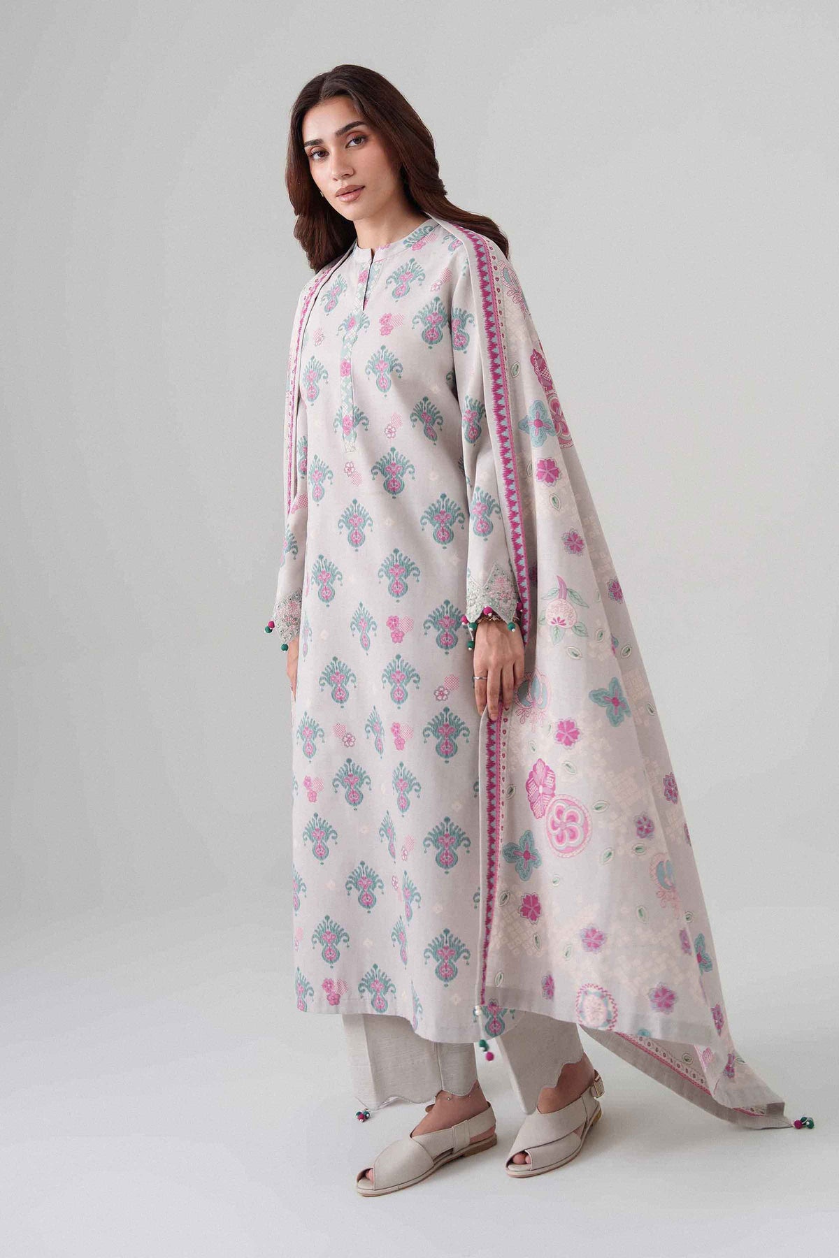 3 Piece - Printed Embroidered Suit - U3PE-NISHA26WV1-86