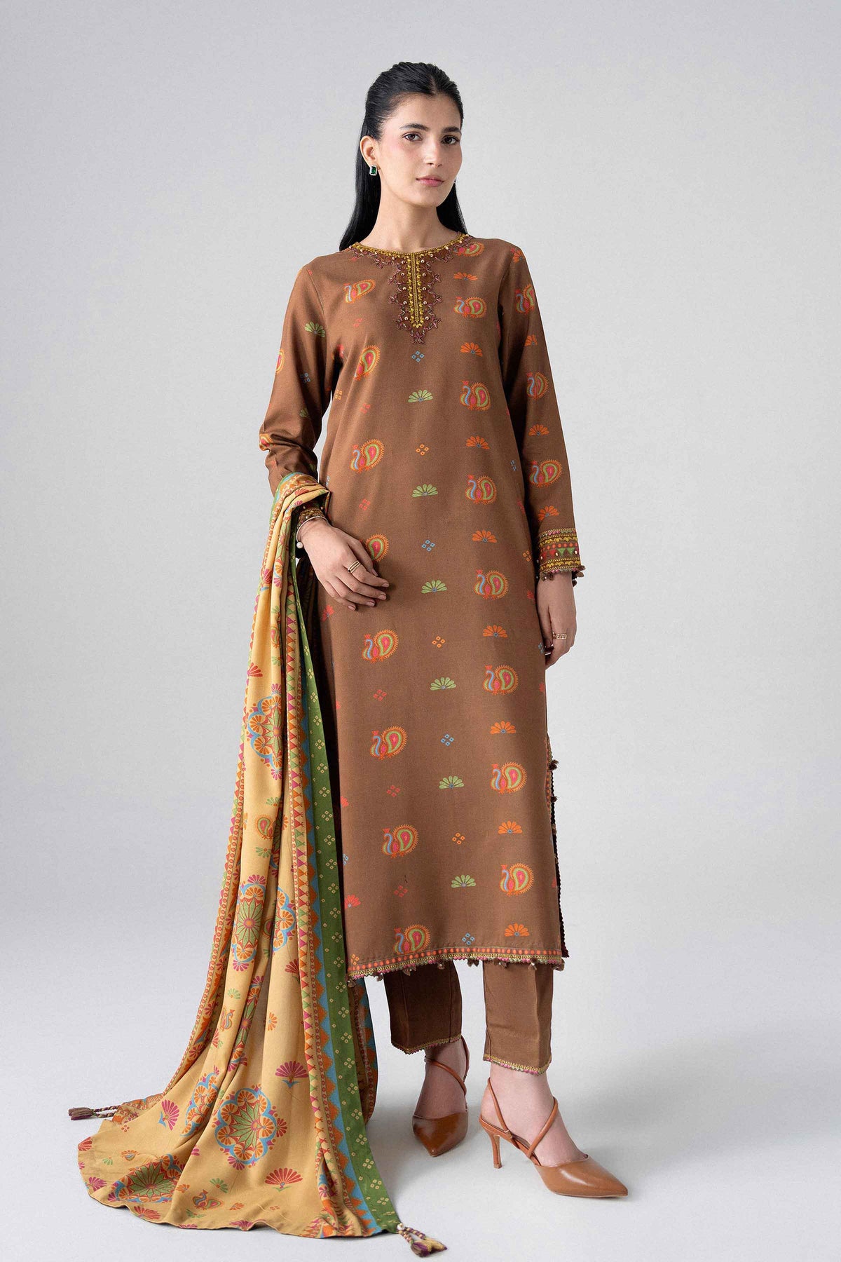 3 Piece - Printed Embroidered Suit - U3PE-NISHA26WV1-9 for Women - Unstitched Collection | Nishat | Shop Online