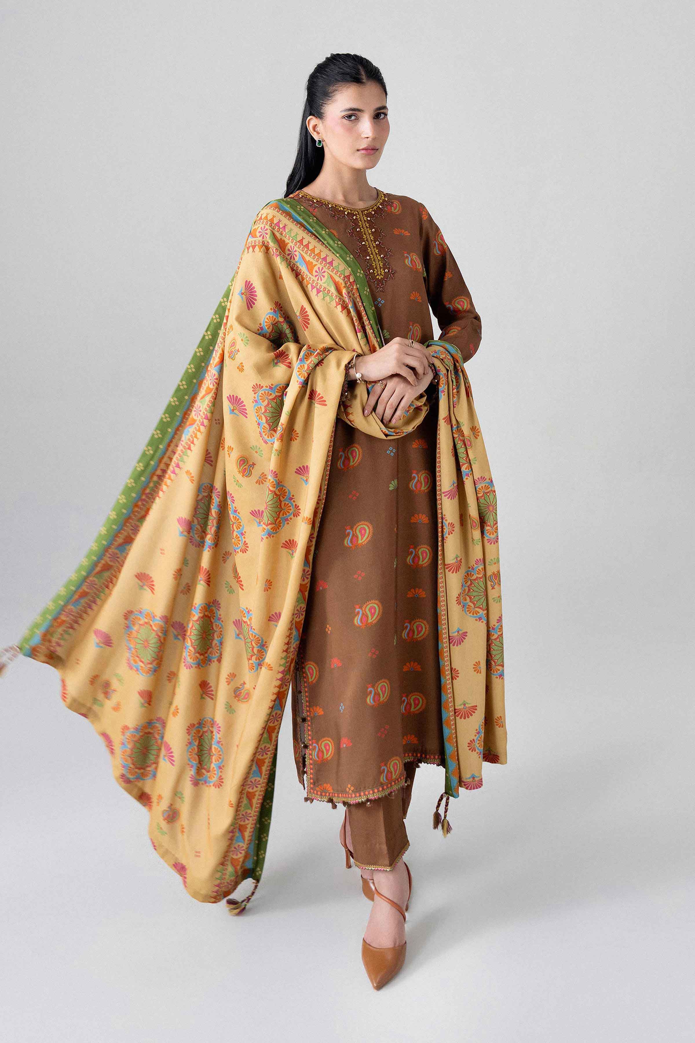 3 Piece - Printed Embroidered Suit - U3PE-NISHA26WV1-9 for Women - Unstitched Collection | Nishat | Shop Online