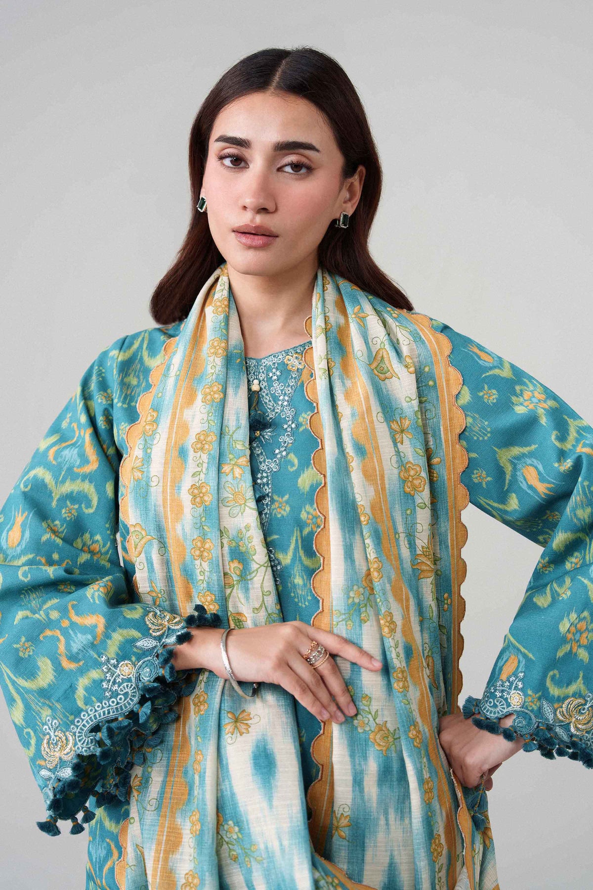 3 Piece - Printed Embroidered Suit - U3PE-NISHA26WV1-91