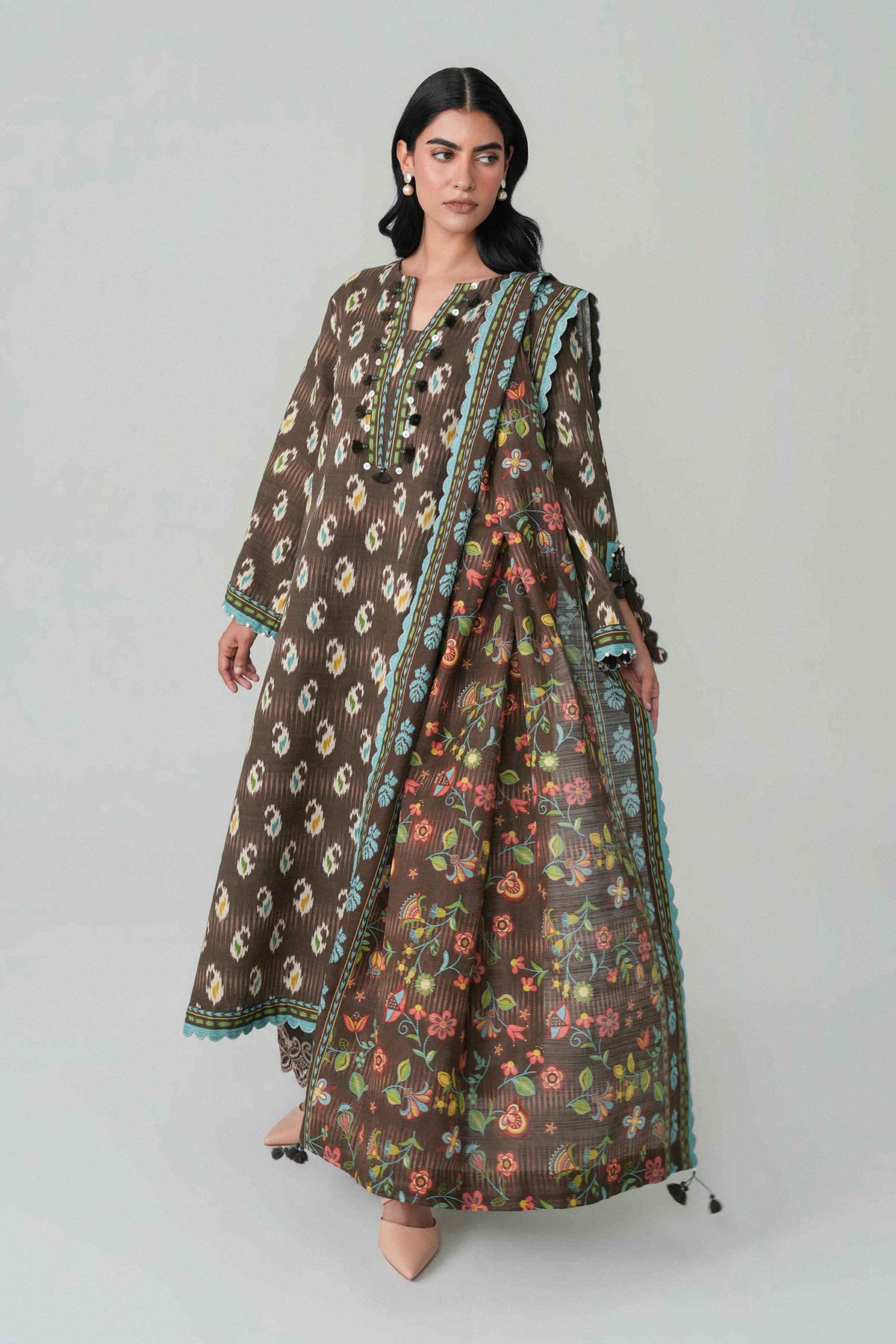 3 Piece - Printed Embroidered Suit - U3PE-NISHA26WV1-92