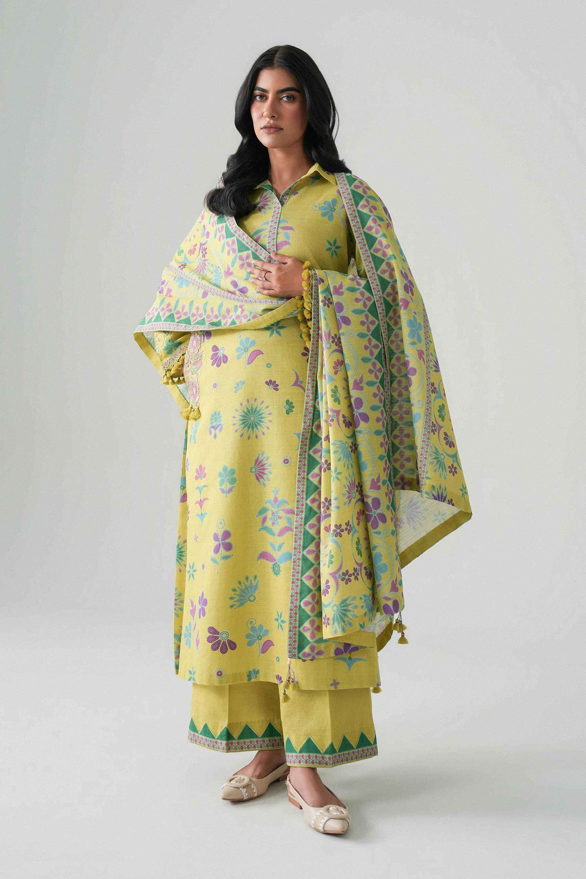 3 Piece - Printed Embroidered Suit - U3PE-NISHA26WV1-94
