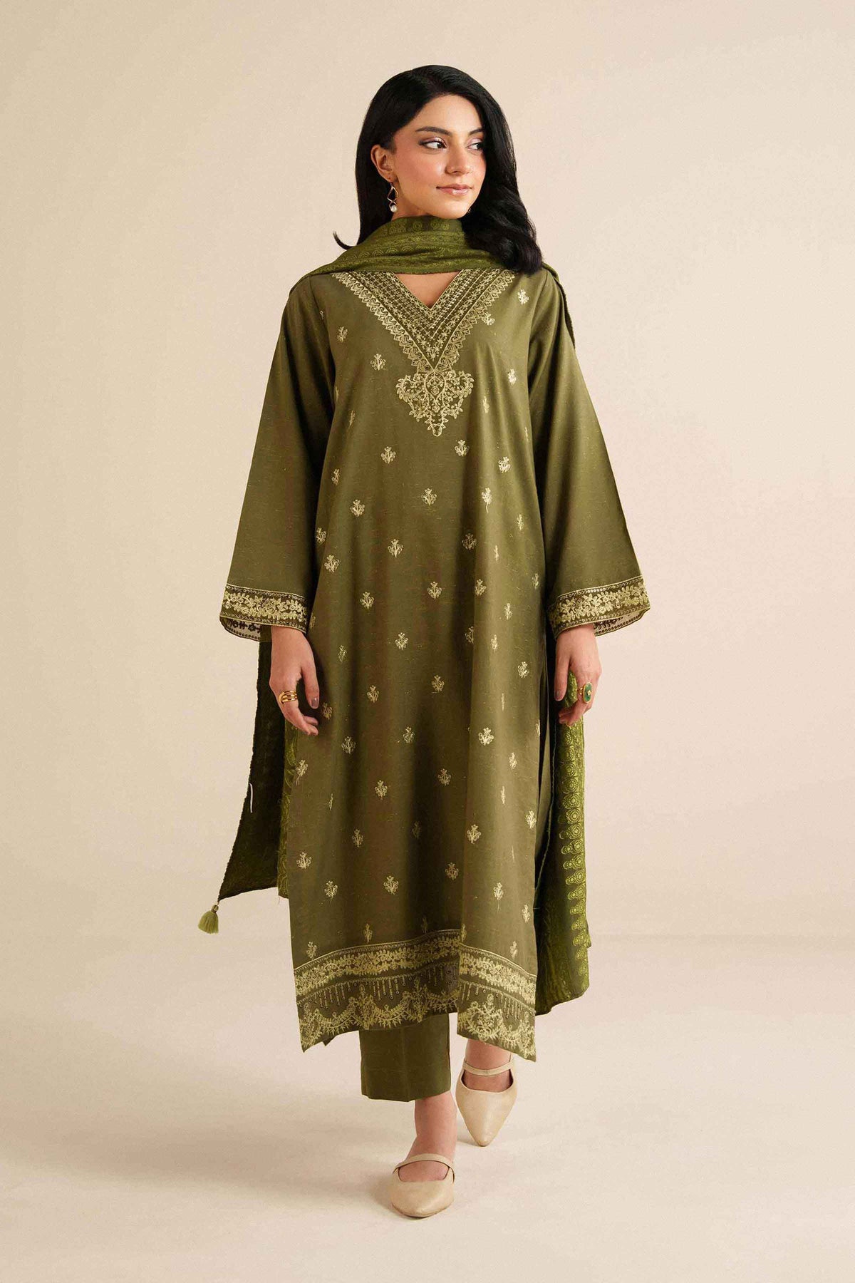 3 Piece - Embroidered Suit - PW25-460 for Women - Pret Collection | Nishat | Shop Online 