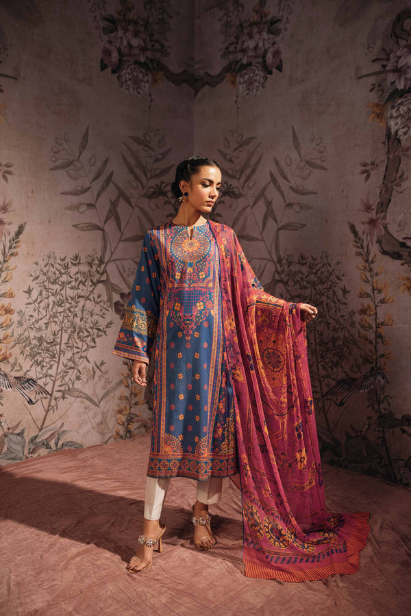 2 Piece - Digital Printed Embroidered Suit - 42301244