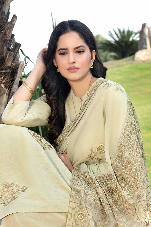 Rangeen Pret Dyed Sheesha Silk 3 Piece Nisa
